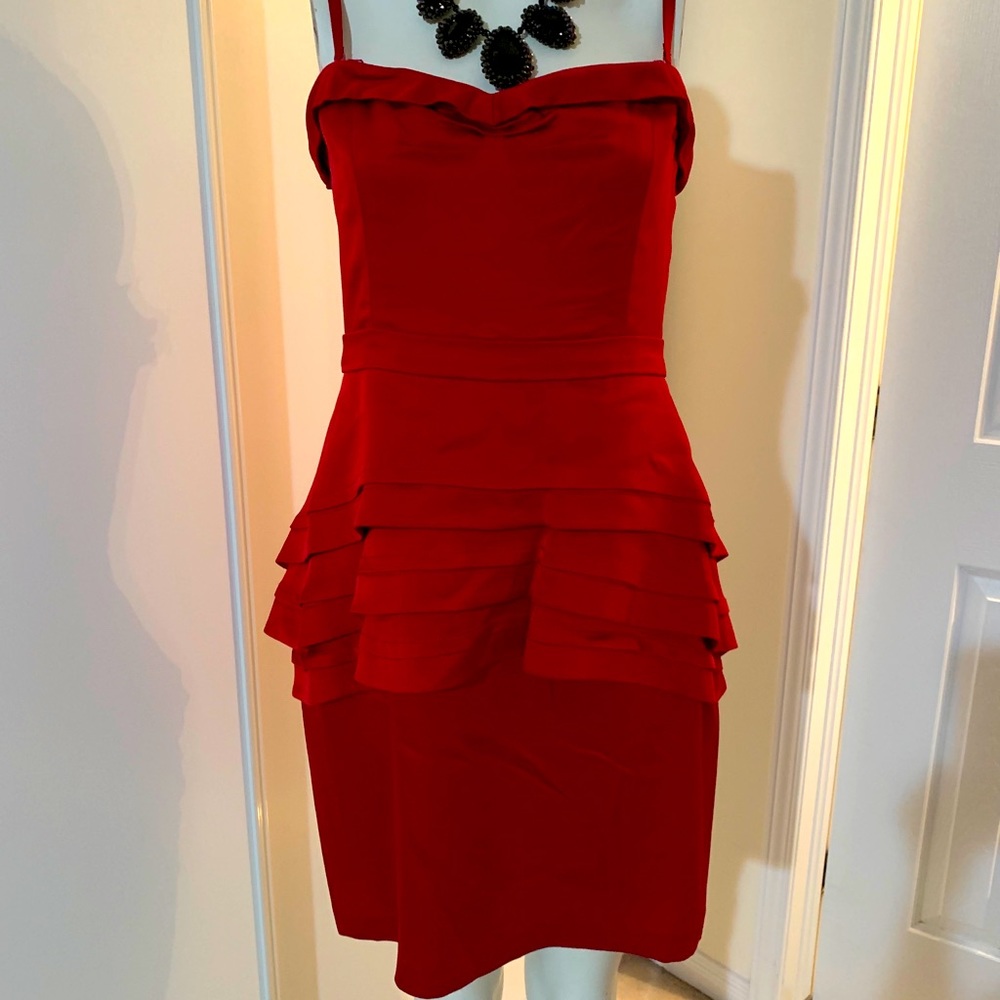 BCBGMAXAZRIA red strapless dress-Brand New